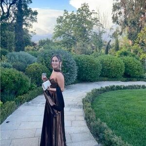 Retrofete Strapless Dress in Metallic Brown